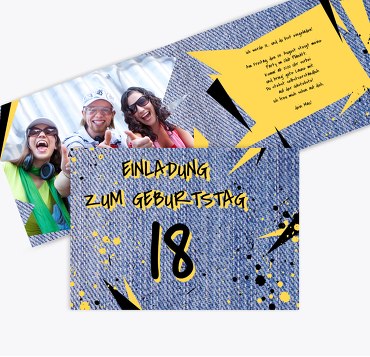 Geburtstagseinladung Jeans Style 18 Foto