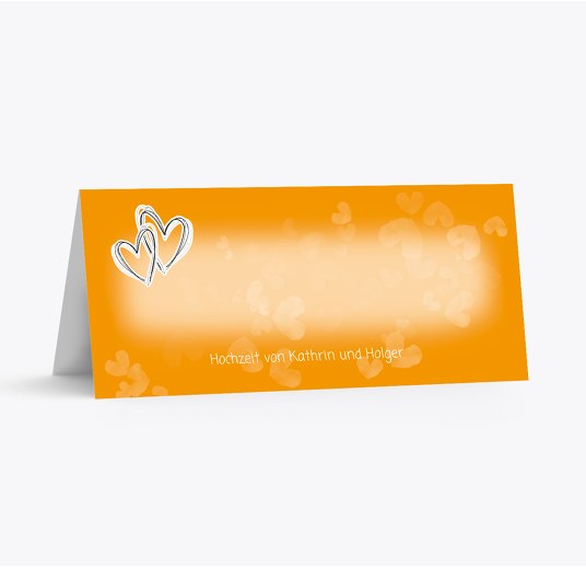 Hochzeit Tischkarte Liebesglück Sonnengelb 100x44mm