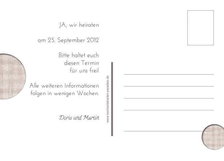 Ansicht 3 - Save-the-Date wedding harmony