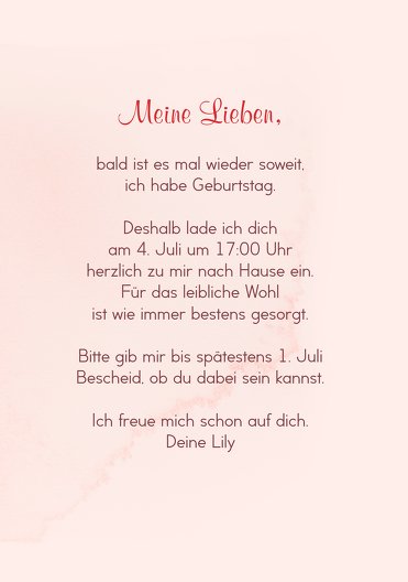 Ansicht 5 - Geburtstagseinladung Aquarell Rosen 65