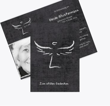 Sterbebildkarte heavenly wings