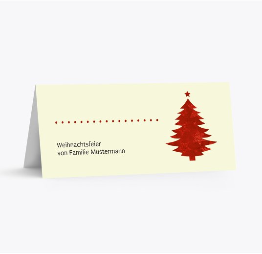 Tischkarte Bäumchen WeinRot 100x44mm