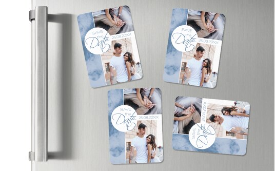 Hochzeits-Magnete Sanft MattBlau 55x77mm