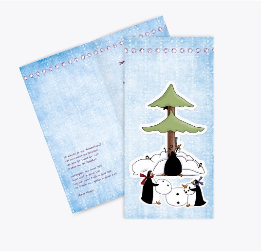 Einladung comic HellBlau 105x215mm