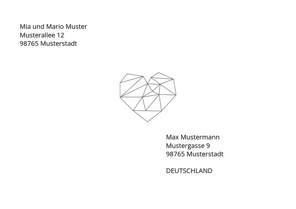 Ansicht 2 - bedruckter Umschlag straight heart