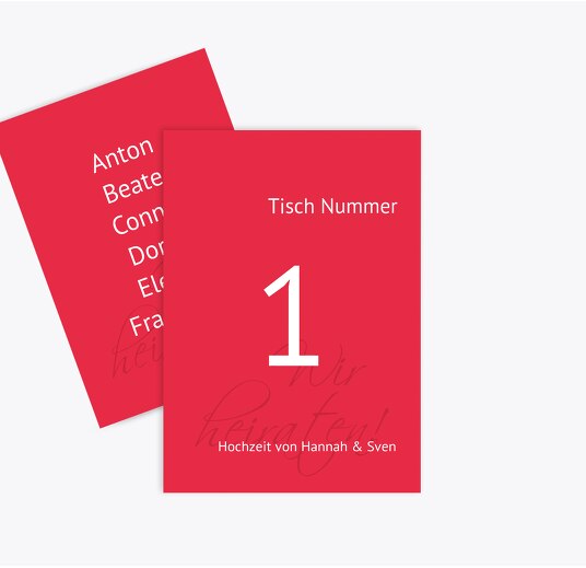 Tischnummer Liebesbrief Rot 105x148mm