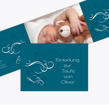 Taufkarte Schnörkel