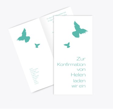 Konfirmationskarte Einladung Taube