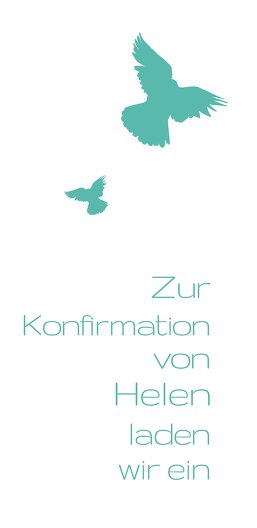 Ansicht 3 - Konfirmationskarte Einladung Taube