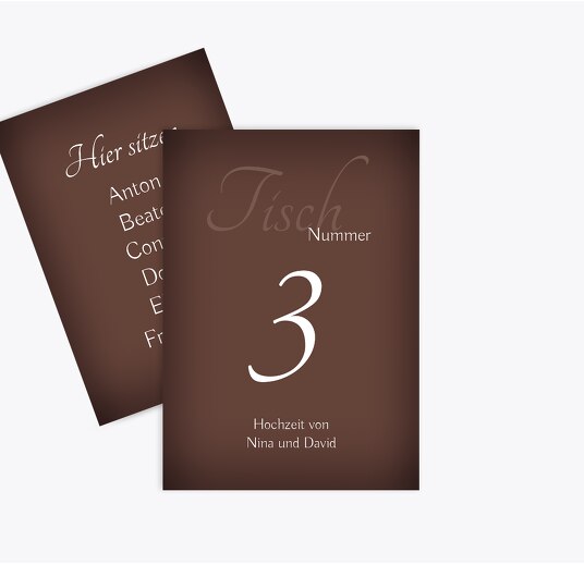 Tischnummer ewige Verbindung braunmatsch 105x148mm