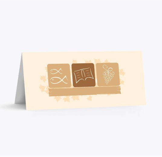 Tischkarte Blatt braunmatsch 100x44mm