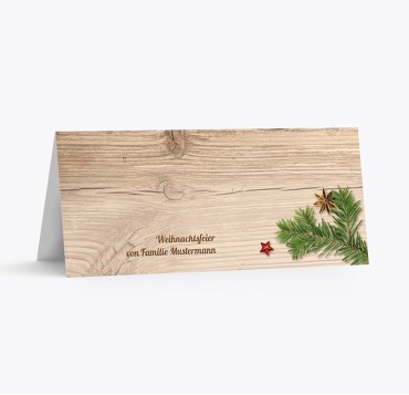 Tischkarte Holztisch