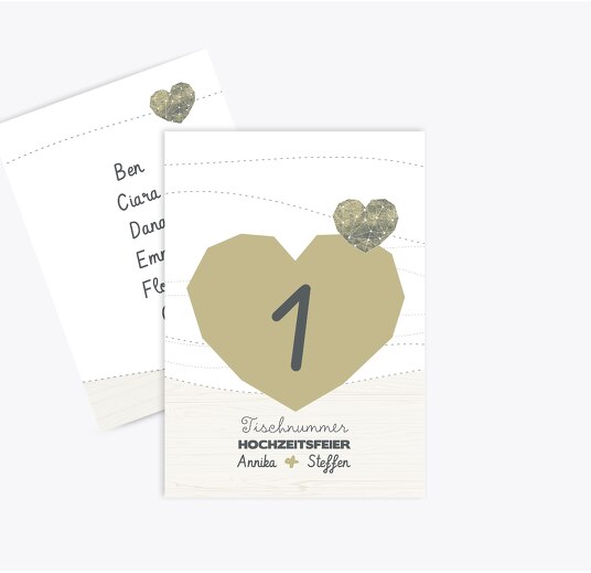 Tischnummer Sternenbild Matschgruen 105x148mm