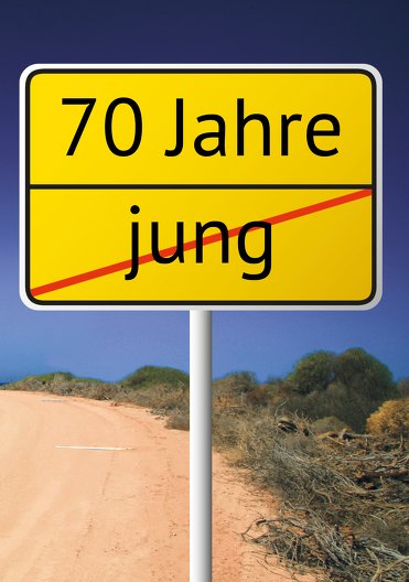 Ansicht 3 - Karte zum Geburtstag Straßenschild 70