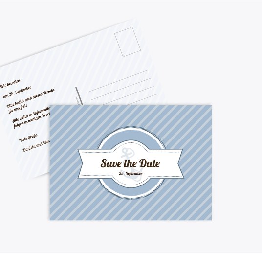Save-the-Date Leuchtturm HellBlau 148x105mm