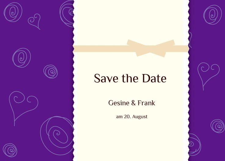 Ansicht 2 - Save-the-Date curly hearts