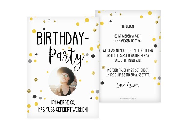 Geburtstag Geburtstagskarte Umschlag #101 DigitalOase Einladungskarte 30 