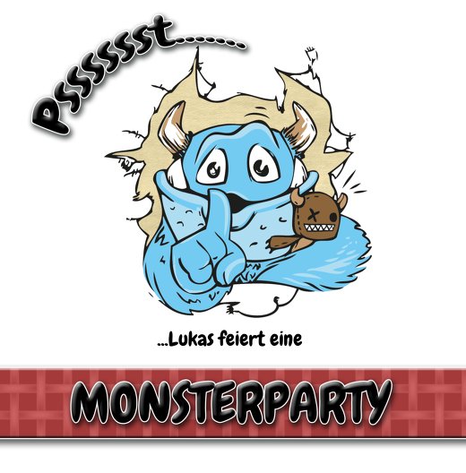 Ansicht 4 - Geburtstagseinladung Monsterparty