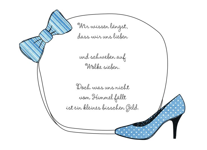 Ansicht 4 - Hochzeit Einladung High Heel und Fliege