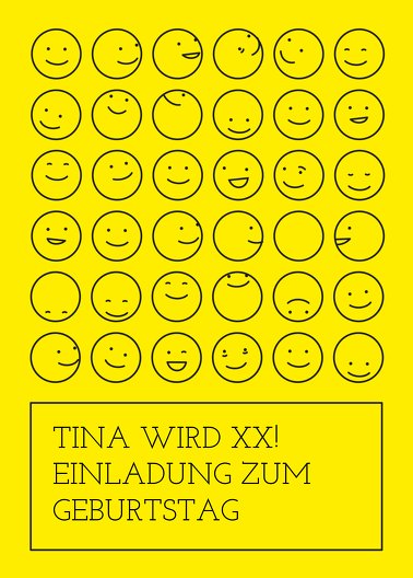 Ansicht 2 - Einladung zum Geburtstag Smileys