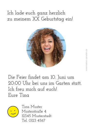 Ansicht 3 - Einladung zum Geburtstag Smileys