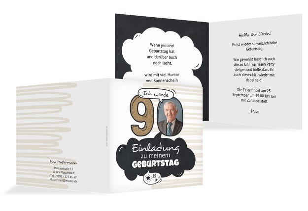 Einladungskarten Zum 90 Geburtstag Karten Paradies De