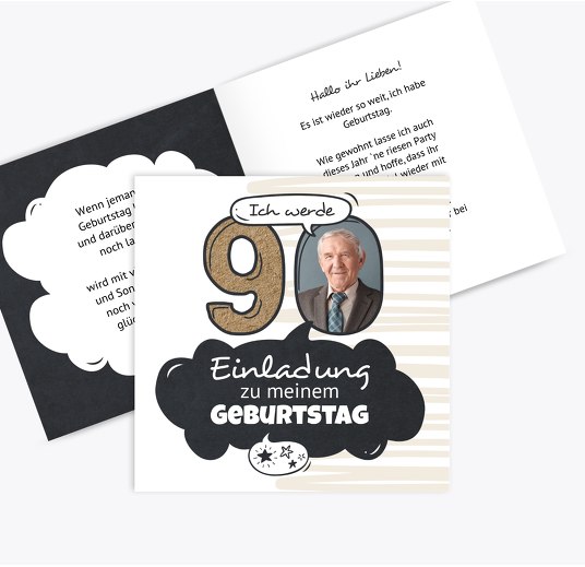 Einladungskarten zum 90. Geburtstag KartenParadies.de