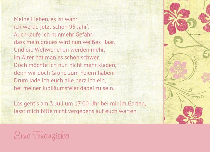 Ansicht 5 - Einladung zum Geburtstag Foto Hibiskus 95