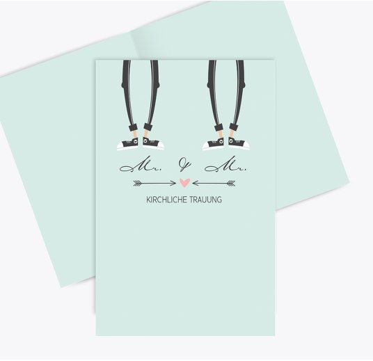 Kirchenheft Umschlag Pärchen - Männer Hellgruenblau 148x210mm