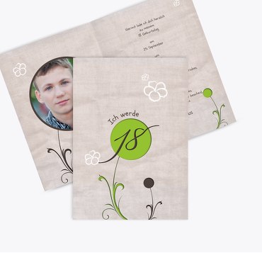 Geburtstagskarte Fantasyflower 18 Foto