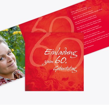 Geburtstagskarte floral verspielt 60 Foto