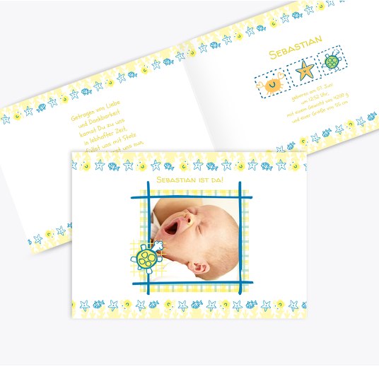 Geburtskarte Smart MattGelb 148x105mm