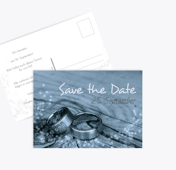 Hochzeit Save the Date Eheringe