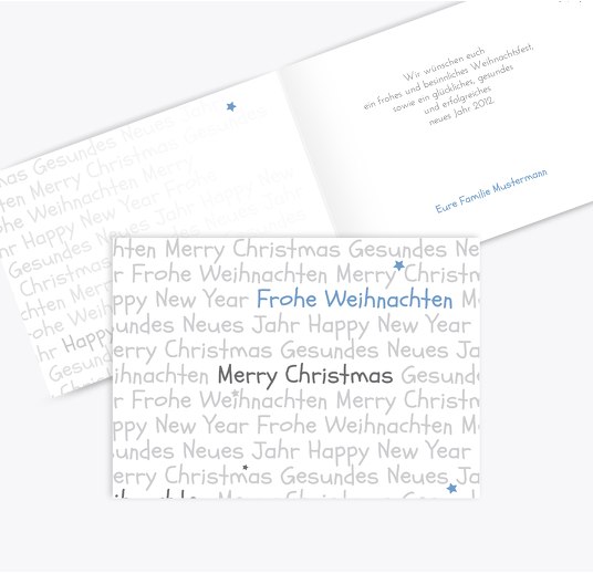 Grußkarte Schrift HellBlau 148x105mm