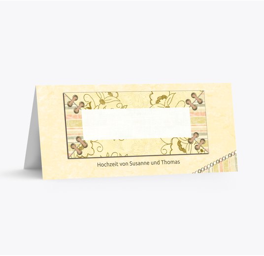 Hochzeit Tischkarte Bund für's Leben champagner 100x44mm