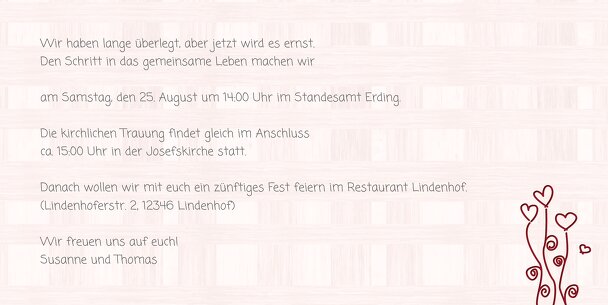 Ansicht 5 - Hochzeit Einladung Liebestraum