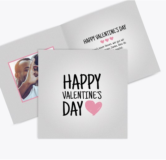 Valentinskarte Valentinsgruß RosaLila 145x145mm