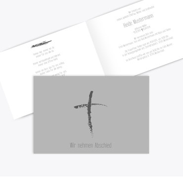 Trauerkarte Kreidekreuz