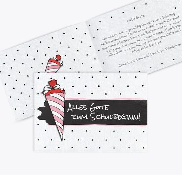 Glückwunschkarten Einschulung Pünktchen