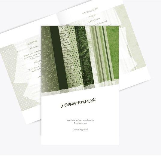 Menükarte Geschenkpapier DunkelGrasGrün 148x210mm