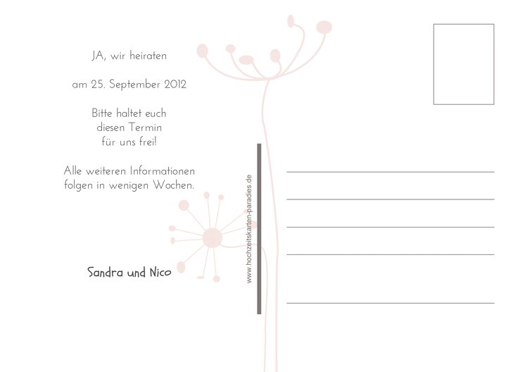 Ansicht 3 - Save-the-Date abstrakte Blumen