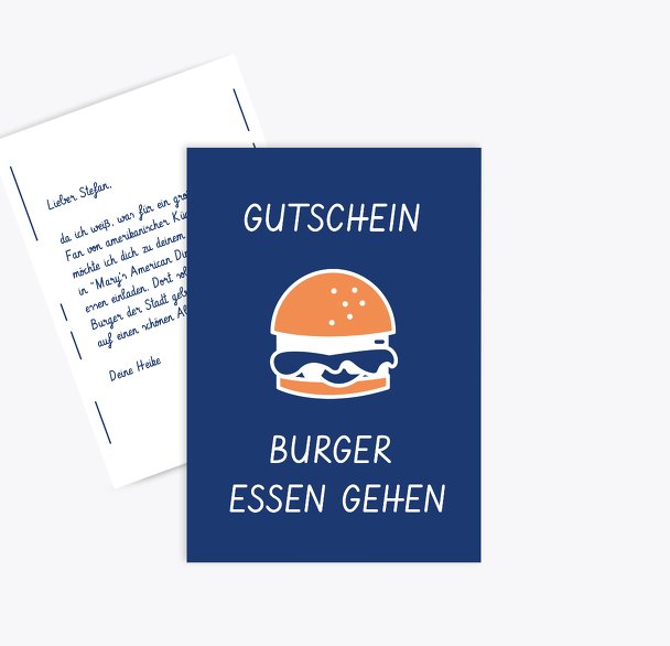 Gutschein zum Geburtstag Burger essen gehen