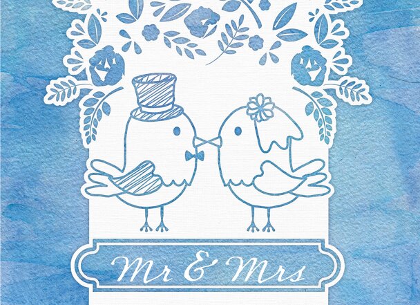 Ansicht 3 - Hochzeit Dankeskarte Vogelpaar