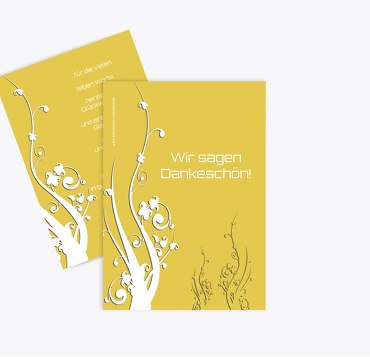 Taufe Dankeskarte Florale Schnörkel 2