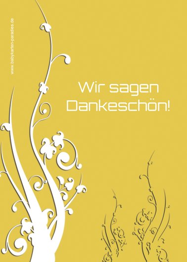 Ansicht 2 - Taufe Dankeskarte Florale Schnörkel 2