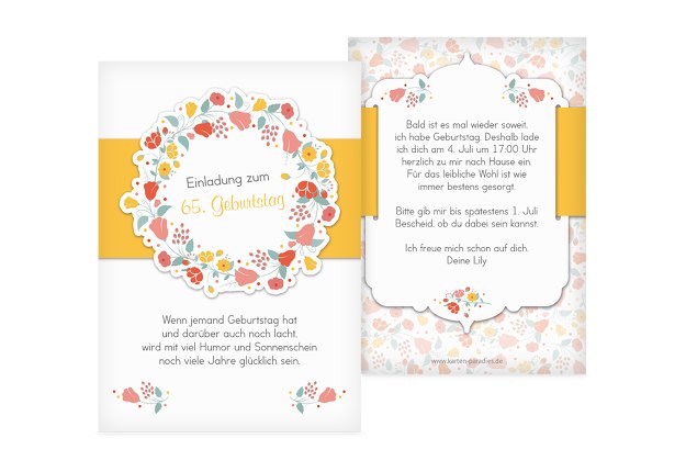 Einladungskarten Zum 65 Geburtstag Karten Paradies De