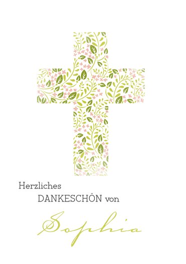 Ansicht 3 - Konfirmation Dankeskarte Blumenkreuz