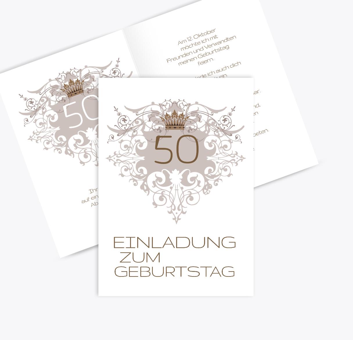 Einladungskarte Krone 50 selbst gestalten!