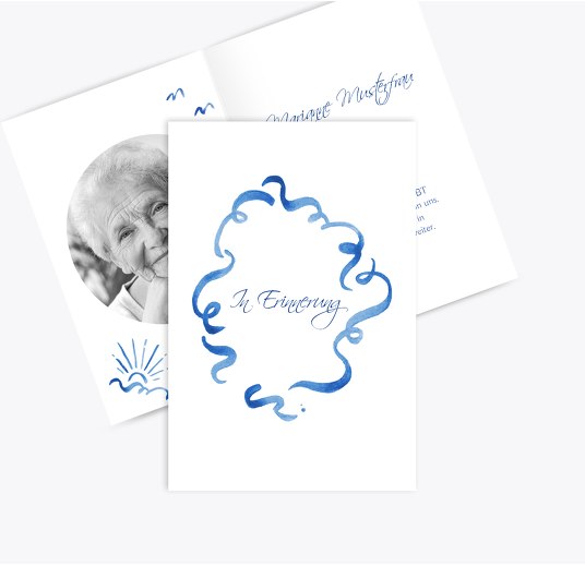 Sterbebildkarte Wolke Blau 114x170mm