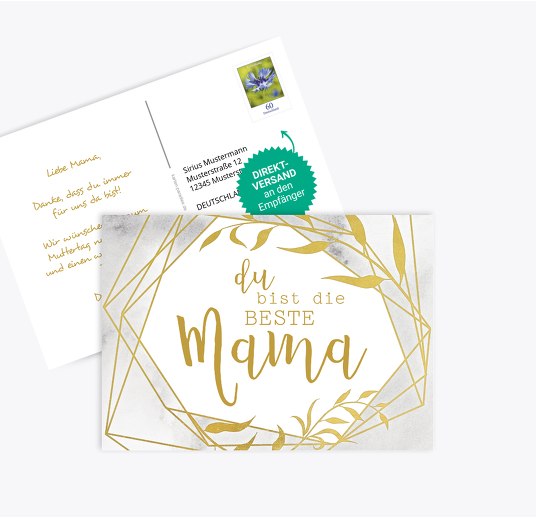 Muttertagskarte Geometrisch Weiß 148x105mm